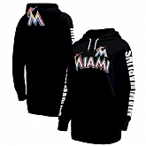 Women Miami Marlins G III 4Her by Carl Banks Extra Innings Pullover Hoodie Black,baseball caps,new era cap wholesale,wholesale hats